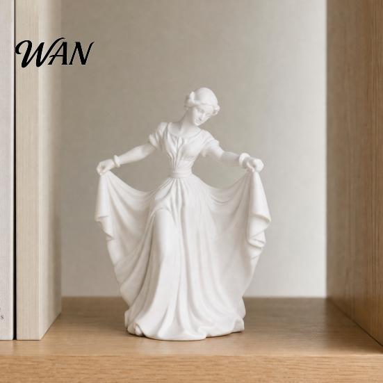 3D-gedruckte Heimdekoration Tänzerfigur, Elegante Tanzmädchenstatue mit fließendem Kleid, Ästhetische PLA-Kunst Klassische Ornament-Skulptur zur Dekoration, Modern