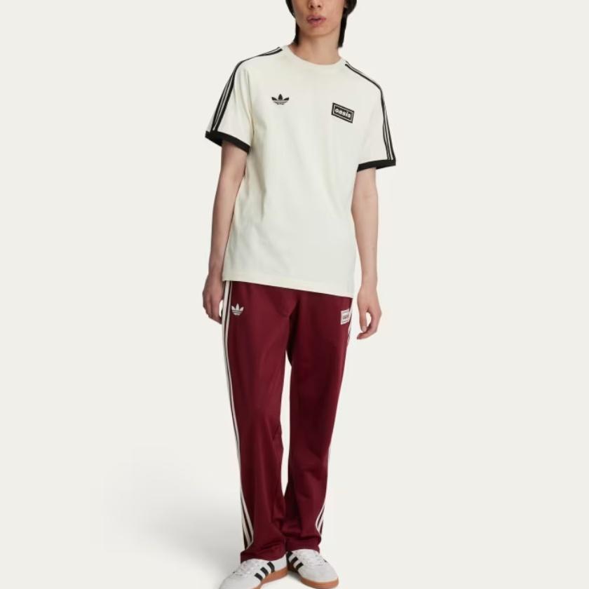 Adidas Originals X Oasis Collaboration 3-Stripes SS25 Slim Fit Comfortable Sports Short Sleeve T-Shirt Unisex Tops KT-3446