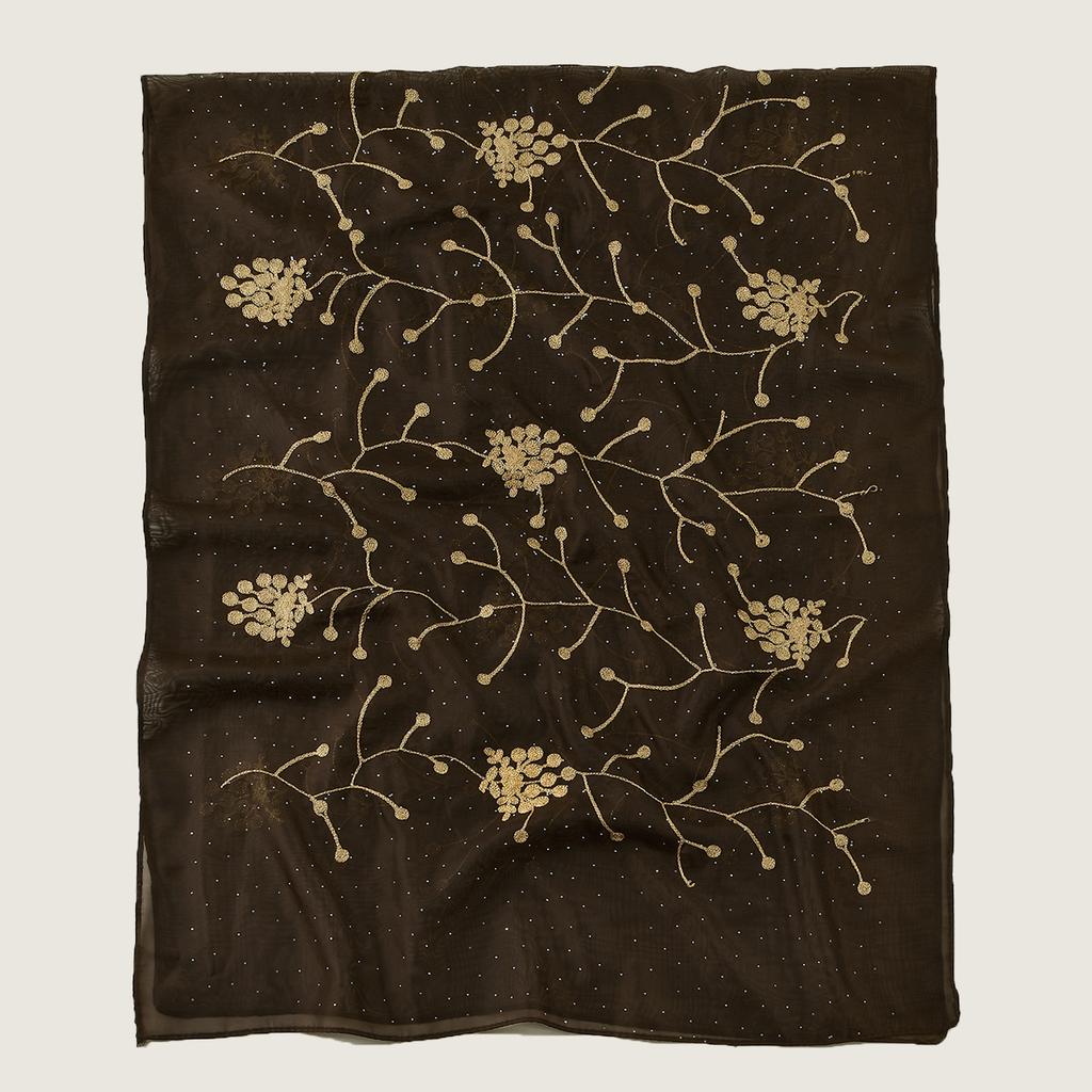 Fashion Embroidery Cotton Hijab Scarf For Women Muslim Shawls With Rhinestones Islamic Headscarf Wraps Foulard Solid Head Wraps