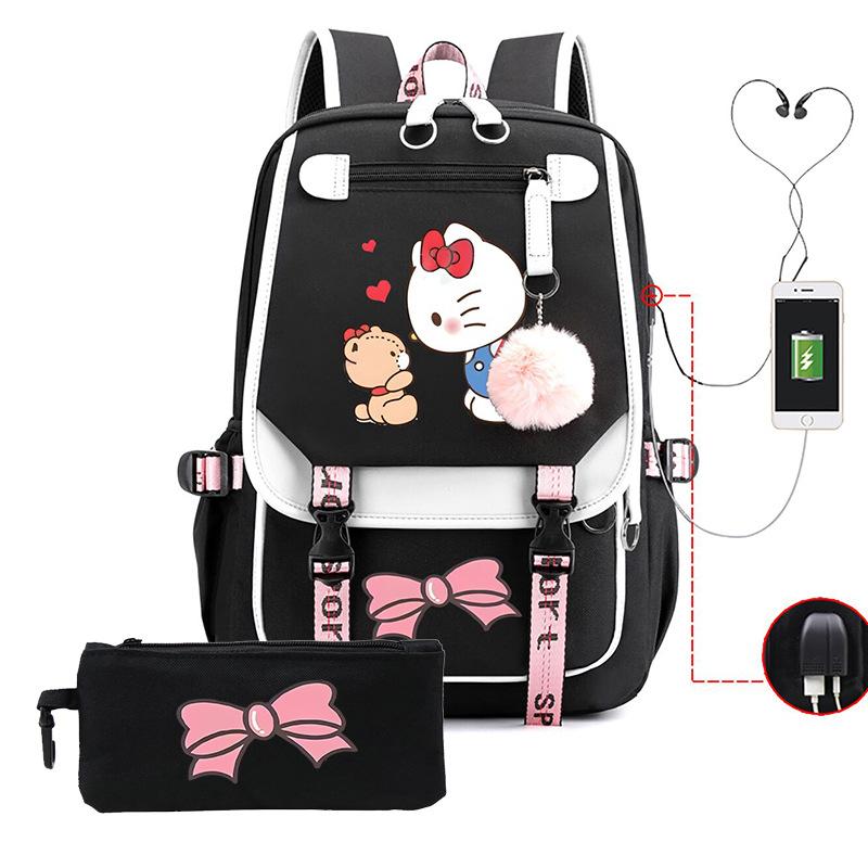 Cute Cartoon Printed Backpack Female Japanese Sweet Small Fresh Primary And Secondary School Student Schoolbag