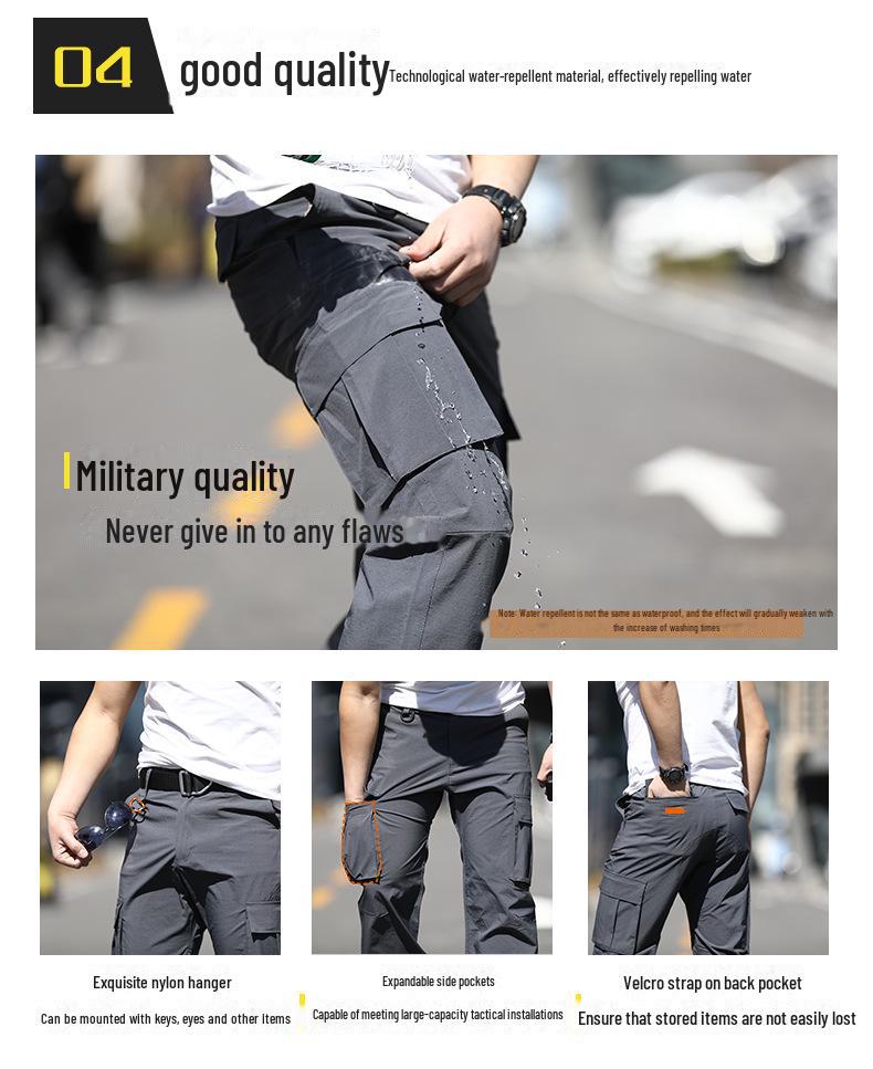 Huanlong Herren Schnelltrocknende Camouflage Taktische Hose: Wasserabweisend, Dehnbar, Ideal für Outdoor-Klettern im Sommer.