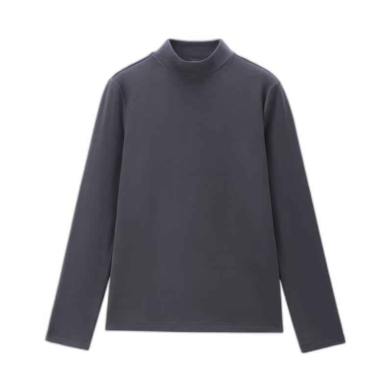 

Giordano Women s Solid Color Mock Neck Thermal T-Shirt L