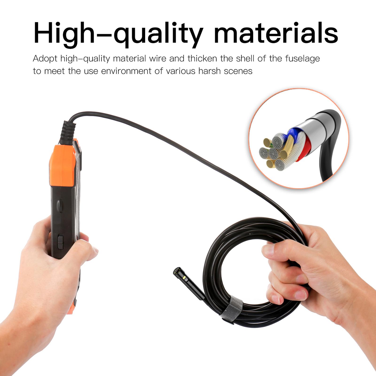 

Industrial Endoscope with 4.3 Inch Screen 7.9mm Dual Lens 1080P Borescope Inspection Camera with Semi- CableCelsius IP67 Waterproof ProbeCels