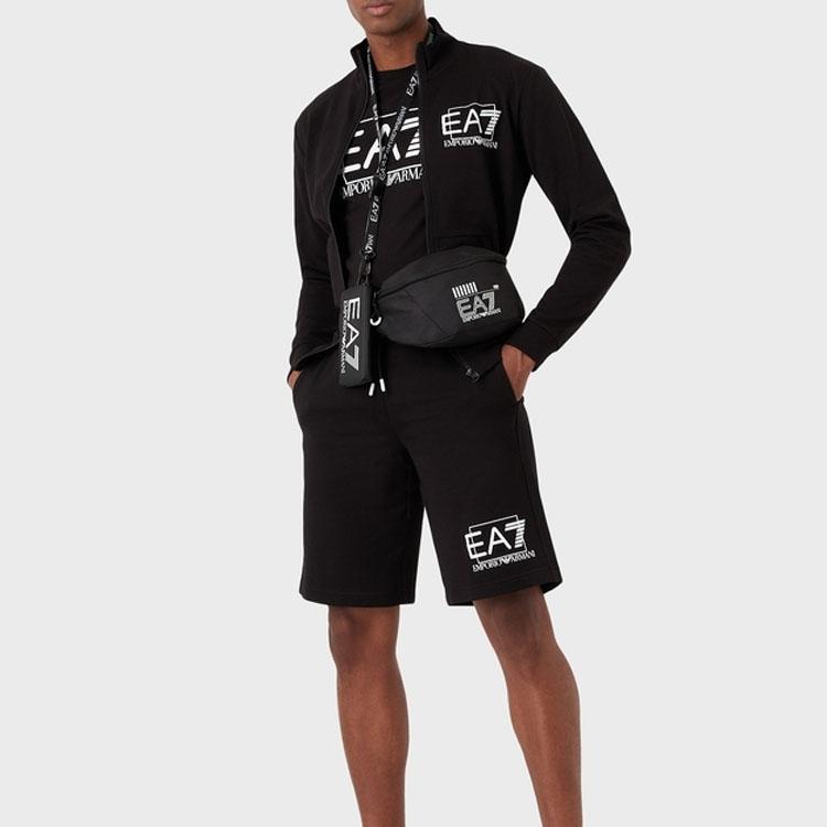 Emporio Armani EA7 SS23 Logo Print Casual Crew Neck T-Shirt Men tops Black 3RPT81-PJM9Z-1200