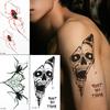 Halloween Tattoo Aufkleber Wasserdicht Und Schweißfest Simulierter Spinne Schädel Temporärer Tattoo Aufkleber Party Performance