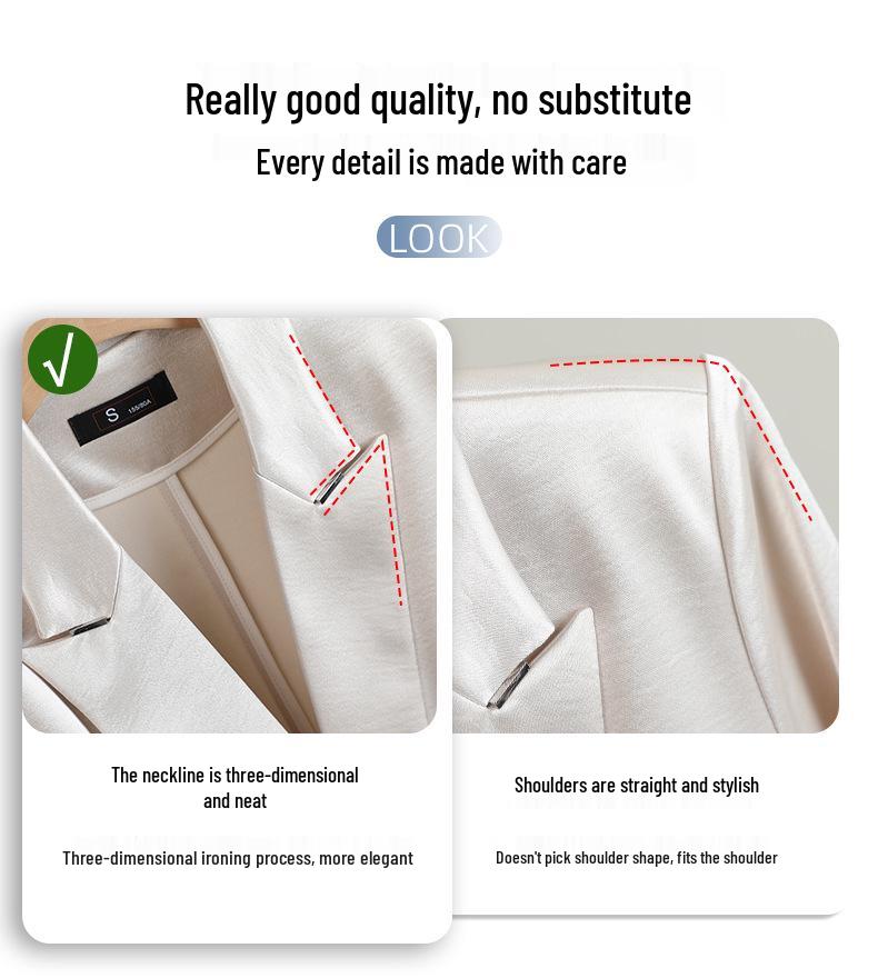 Women's Petite Acetate Satin Blazer & Dress Set - Spring 2026 Collection