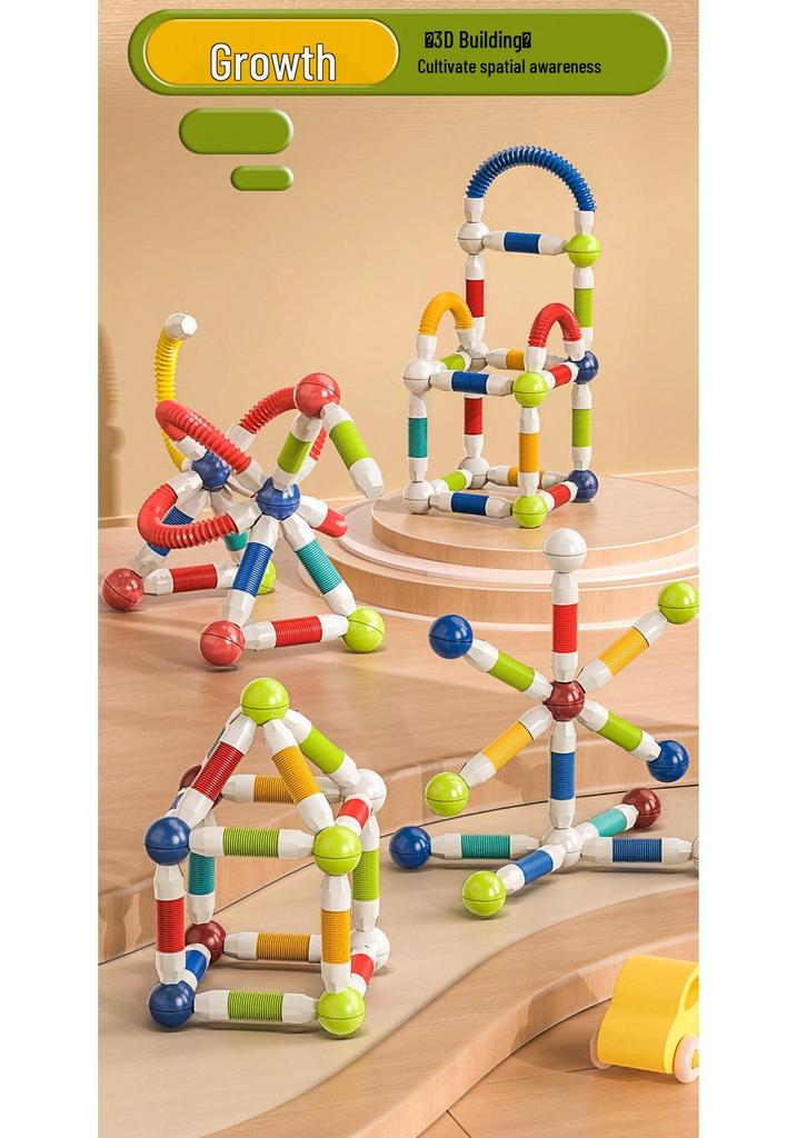 Cross-border Telescopic Twist Magnetic Building Blocks for Kids - Educational, Large Particle Assembly