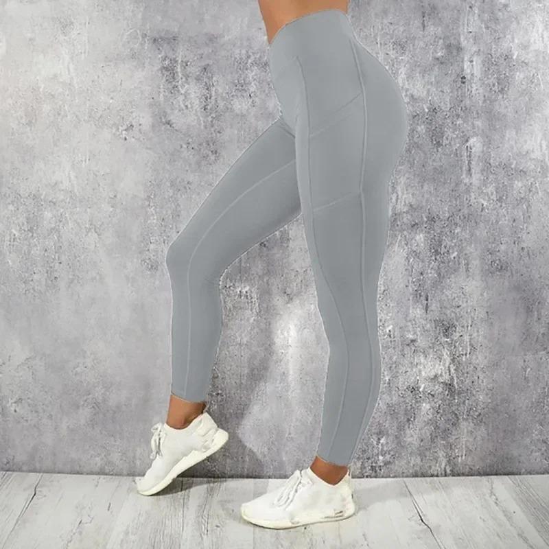 

Yoga Fitness Women Leggings High Waist Tights Pocket Gym Workout Running Stretchy Sexy Butt Liftting Casual Skinny Pants S