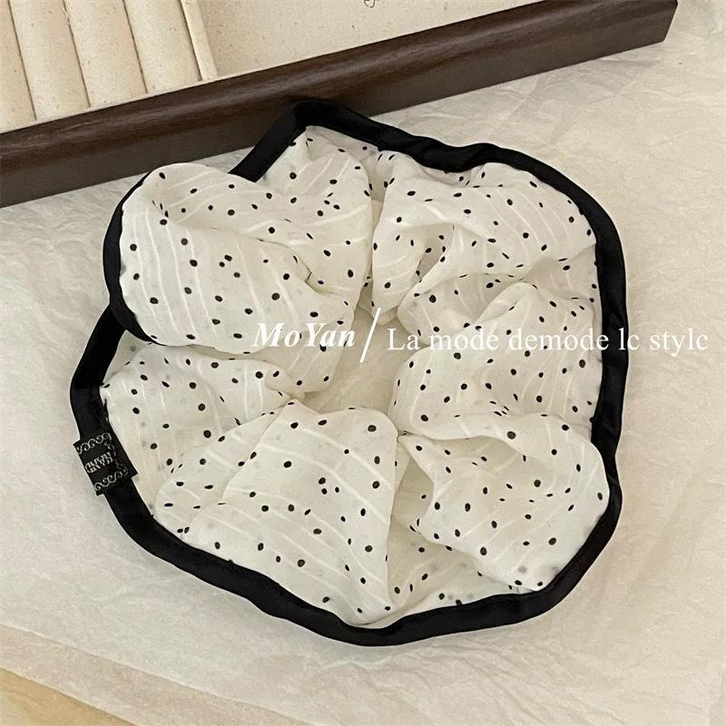 

Резинка для волос «Большой кишечник», Французская нежная резинка для волос в горошек с оборкой, Элегантная резинка для волос, Универсальная резинка для волос бежевый