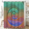Modern Spiral Printed Shower Curtains Waterproof Fabric for Bathroom Decorations Blue Green Red Purple Ocean Waves Design (Green