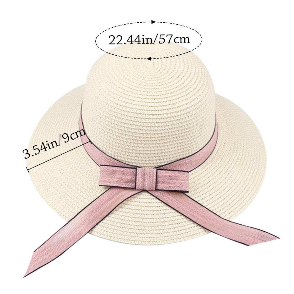 UV Protection Beach Cap Bowknot Straw Hat Summer Sun Hat  Women
