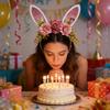 Easter Bunny Ears Headband Soft Glitter Cartoon Festive Costume Decoration Adult Kids Party Favor Headband For Cosplay Photo