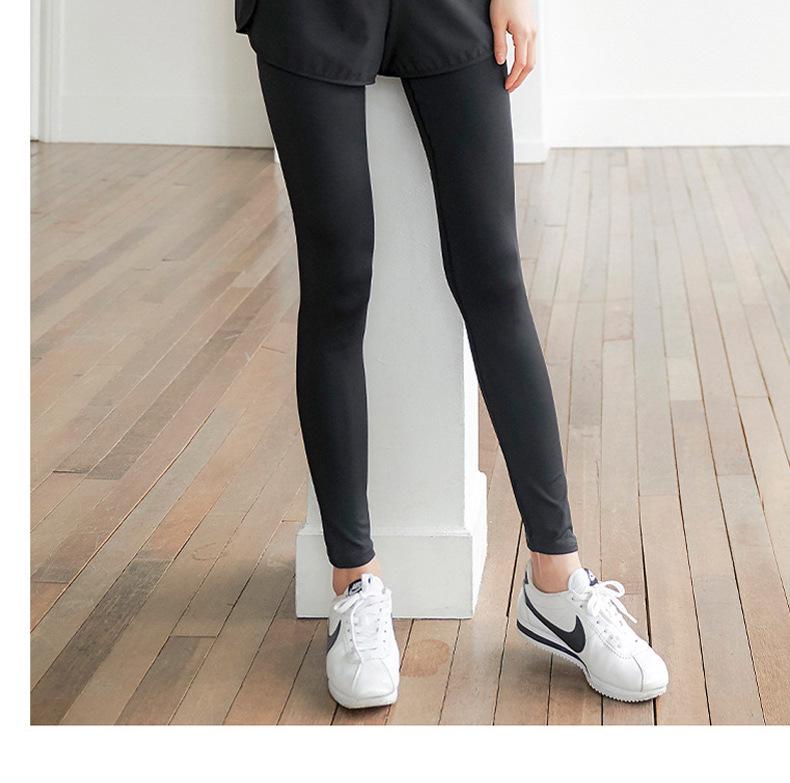 Women's High Waist Yoga Pants - Fake Two-Piece, Hip Lifting, Tight-Fitting, Elastic Running & Fitness Leggings