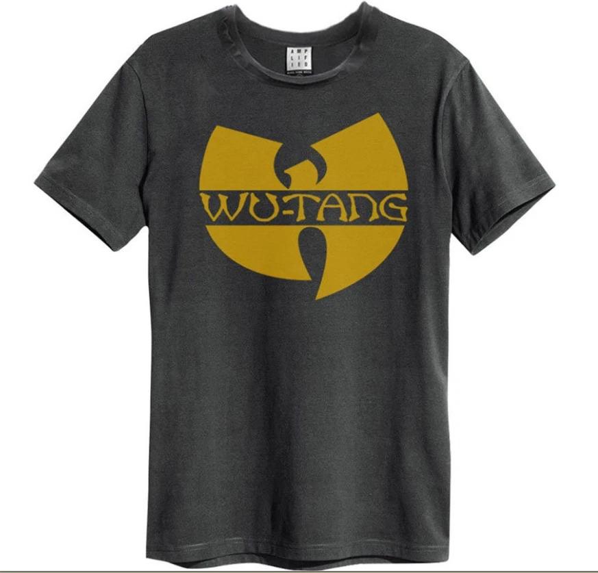 Amplified T-Shirt Wutang Clan Logo Anthrazitgrau Mit Gelbem Druck Neu