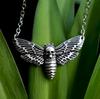 Halloween Dead Head Skull Pendant Women Moth Necklace for Christmas Gift