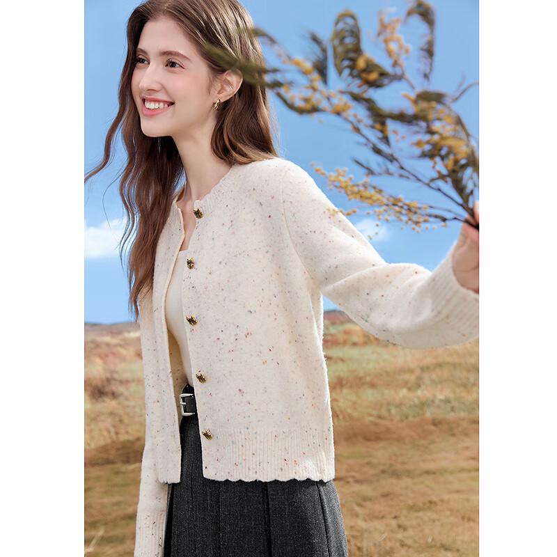 Betu Women's Butterfly Button Color Dot Knit Cardigan
