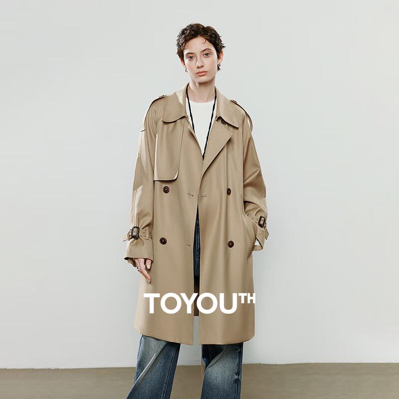 Chuyu Women's Loose-Fit Belted Trench Coat
