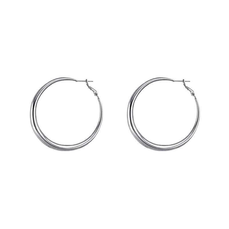 2024 Trendy Silver Hoop Earrings for Women – S925 Needle, Round Shape, Elegant and High-End.