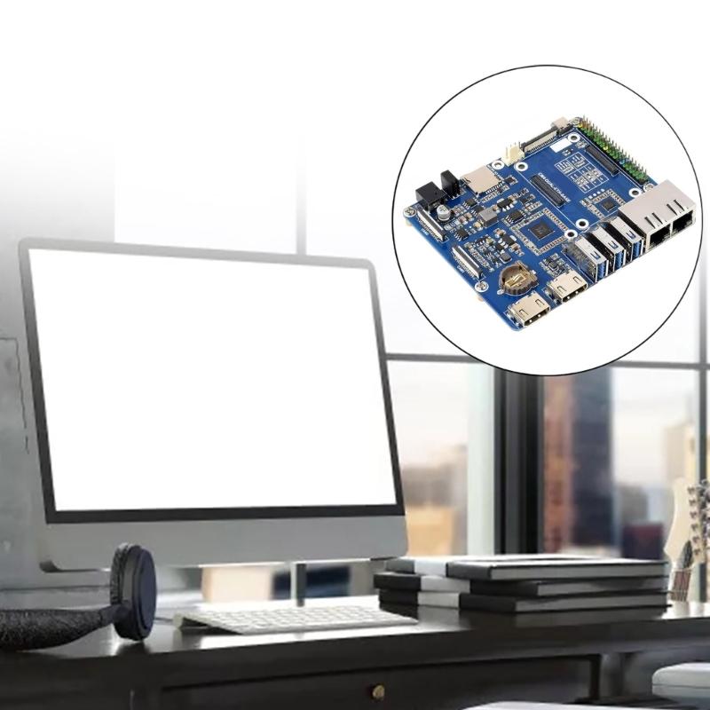 For RPi Compute Module Networking Board CM4 TWO H BASE Two Hernets Expansion Board with Multiple Interfaces