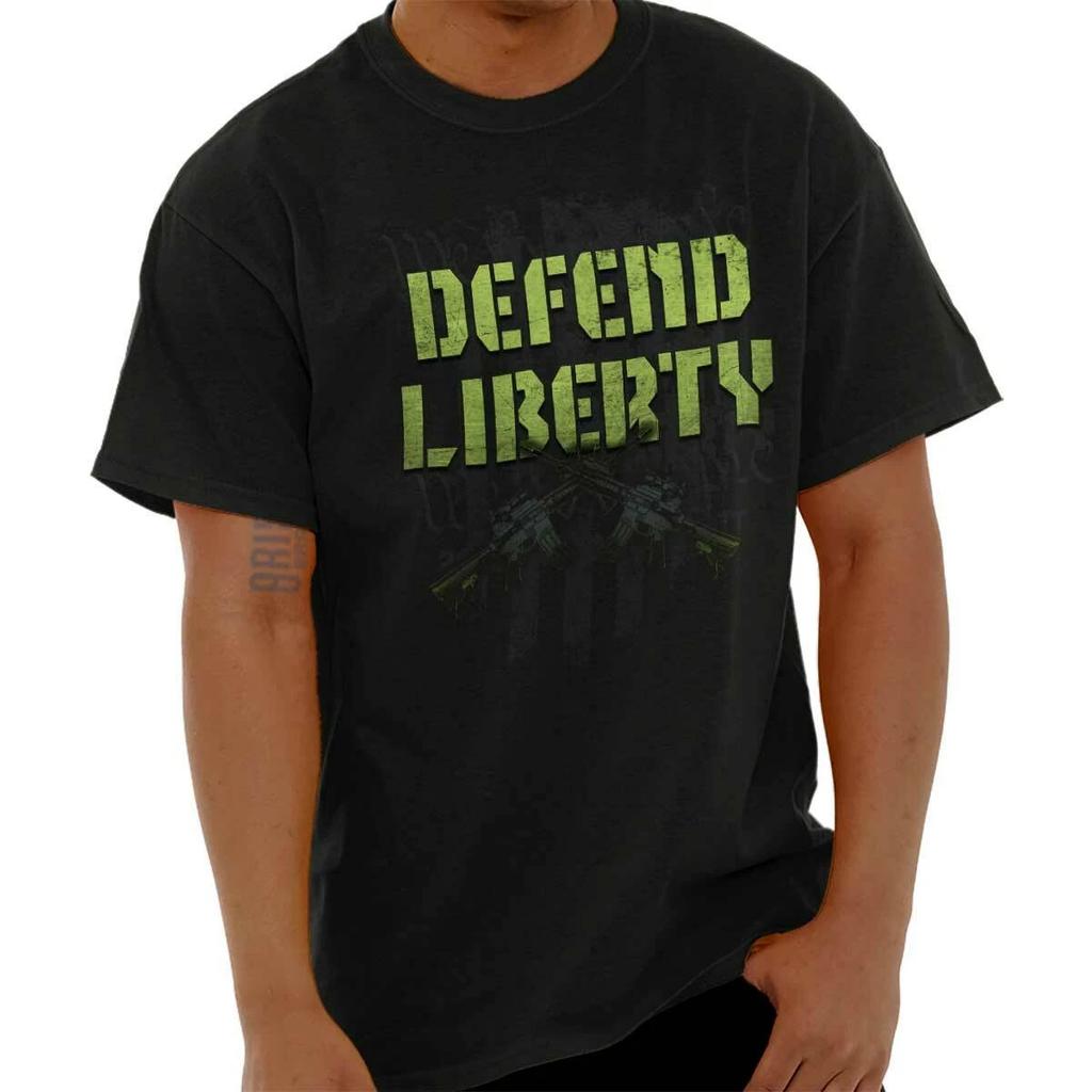 Cool Pro Guns Activist Defend Liberty Rifles Womens or Mens Crewneck T Shirt Tee