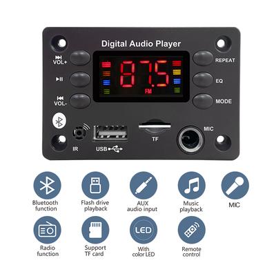 5-12V Bluetooth 5.3 MP3 Decoder Board Wireless Car Audio USB TF FM Radio Module Color Screen MP3 Player with Remote Control
