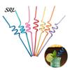 Colorful Drinking Straws 10PCS Spiral Plastic Straws, Twisted Translucent Food-Grade PETG Reusable Party Drink Accessories for Cocktails Juices