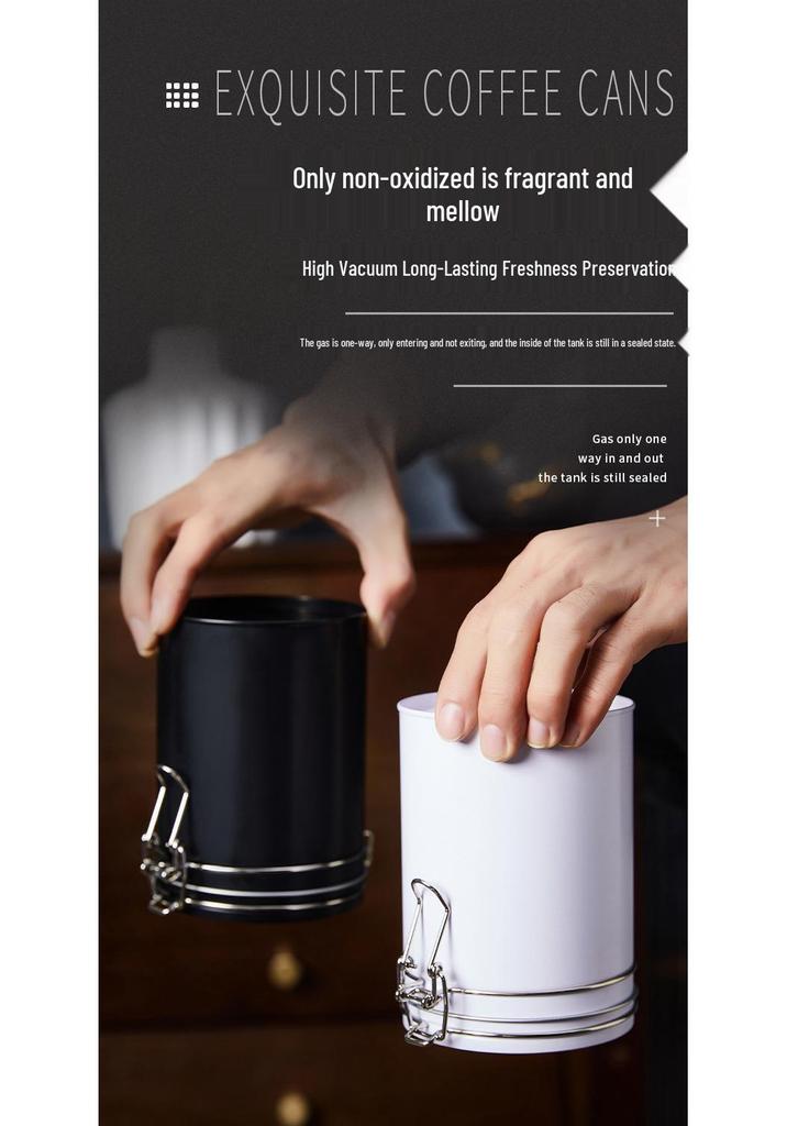 Tinplate Coffee Bean Sealing Can with Vent Valve - Iron Tea Storage & Fresh-keeping Container