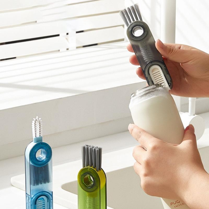 3In1 Cup Brush Water Cup Cleaning Artifact Insulation Cup Bottle Gap U-Shaped Cup Mouth Cup Cover Brush Cleaning Brush