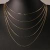 2mm Copper Japanese Character Flat Chain Necklace for Women, 40-75cm - European & American Style