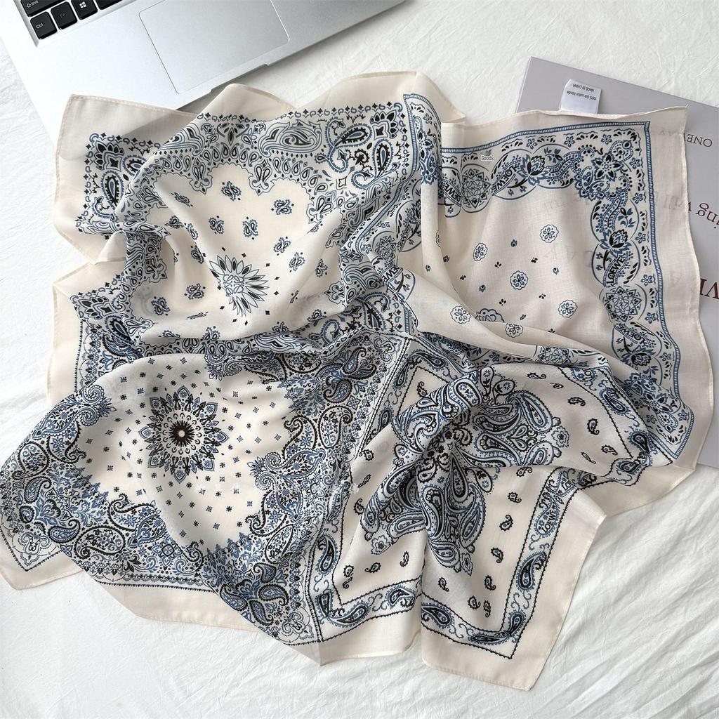 Cashew Flower Silk Scarf & Waist Cincher Belt for Women