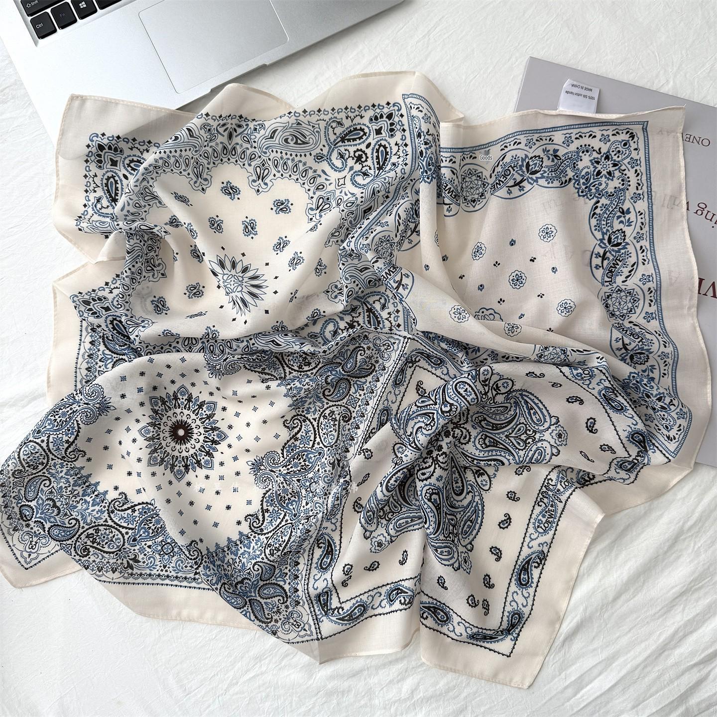 

Cashew Flower Silk Scarf & Waist Cincher Belt for Women 70cm