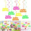 Light Up Hanging Banners for Family Gathering Birthday Party Wall Decors Streamers Fluorescence Hanging Streamers Decors