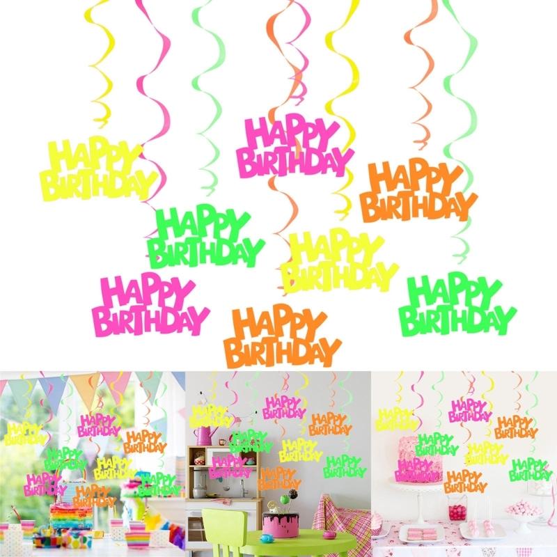 Light Up Hanging Banners for Family Gathering Birthday Party Wall Decors Streamers Fluorescence Hanging Streamers Decors
