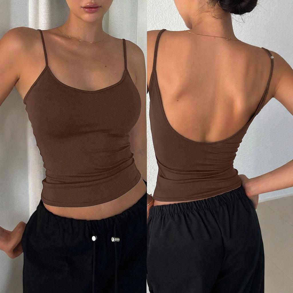 Canotta a spallina larga stile Spice Girls europea e americana da donna, multicolore opzionale, vestibilità aderente, top interno ed esterno