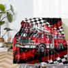 fire truck Theme Printed Blanket - Perfect for Couch, Bed, Travel & Outdoor Use | Machine Washable, Cozy & Durable.