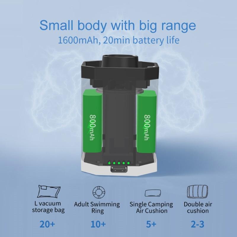 Portable Cordless Air Pumps Electric Vacuum Pump with Light for Vacuum Sealer Bag Rechargable Small Travel Electric Pump
