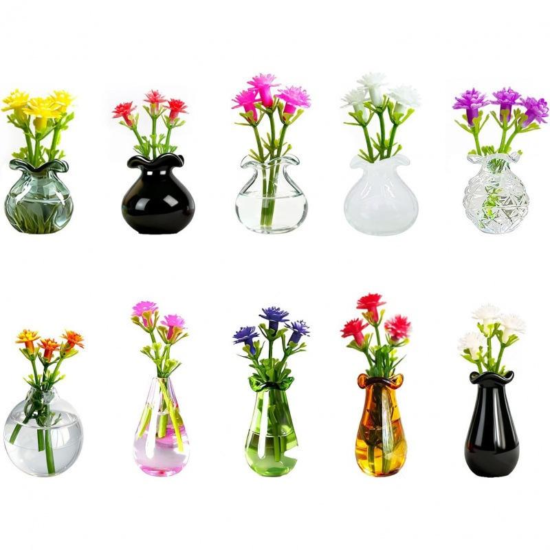 Mini Glass Bottle Flower Vase Fridge Magnets Big Small Sizes For Home Kitchen Diy Decoration Ornaments