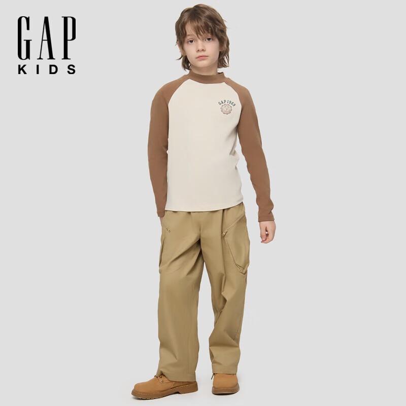 Gap Boys' 2025 Autumn Logo Brushed Raglan Long-Sleeve T-Shirt