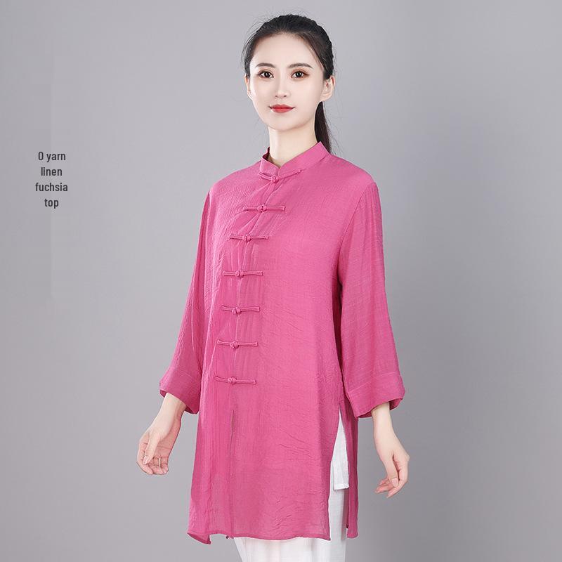Women's Summer Linen Tai Chi Suit - Chinese Style Martial Arts Practice Uniform