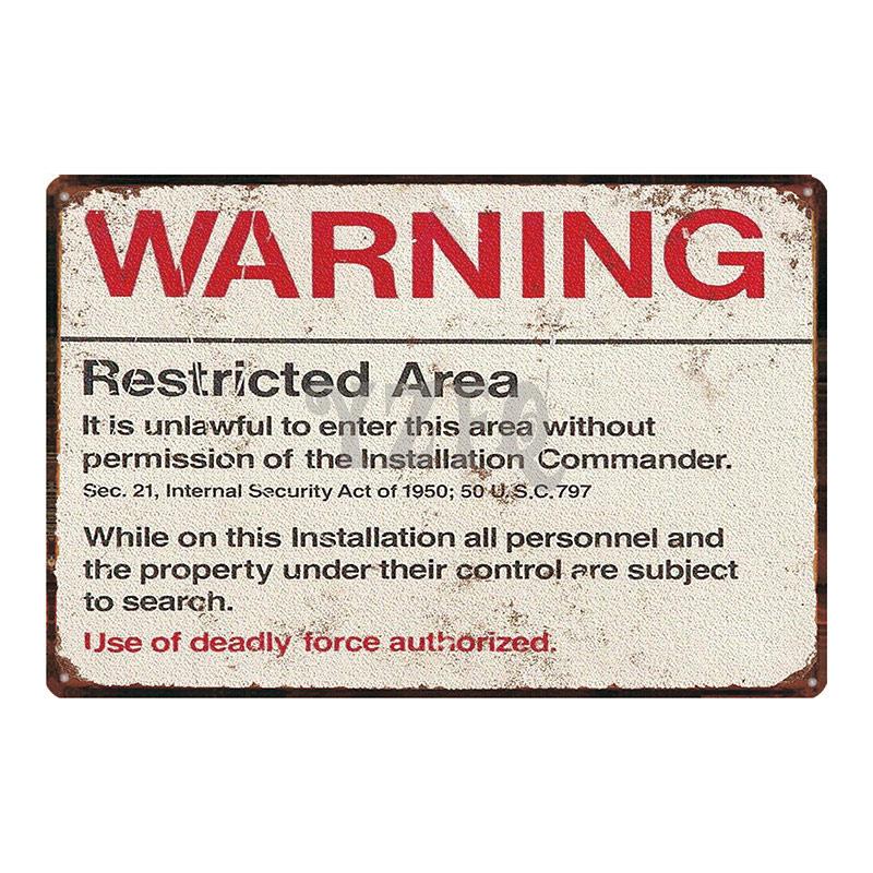 Area 51 Warninng No Trespassing  Retro Metal Sign  Wall kitchen  Home Art Vintage Decor Metal Poster 30X20CM DU-2853