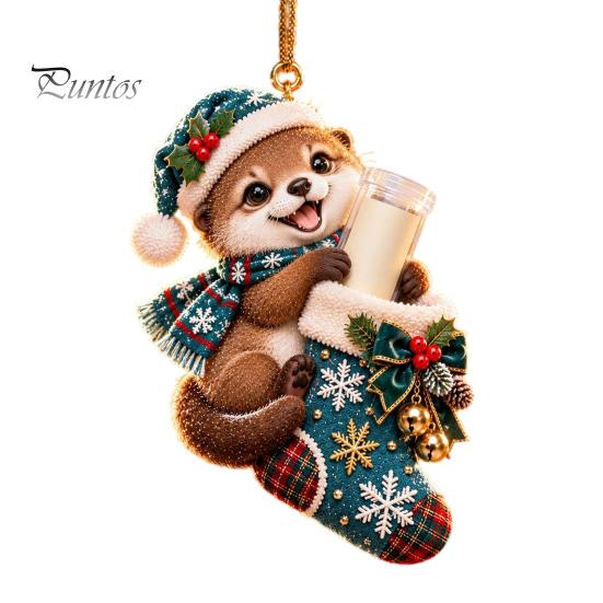 Gift Idea for Grandchildren Christmas Cute Animal Cash Ornament, 2D Flat Squirrel Fox Rabbit Dog Raccoon Teenagers Money Holder Acrylic Xmas