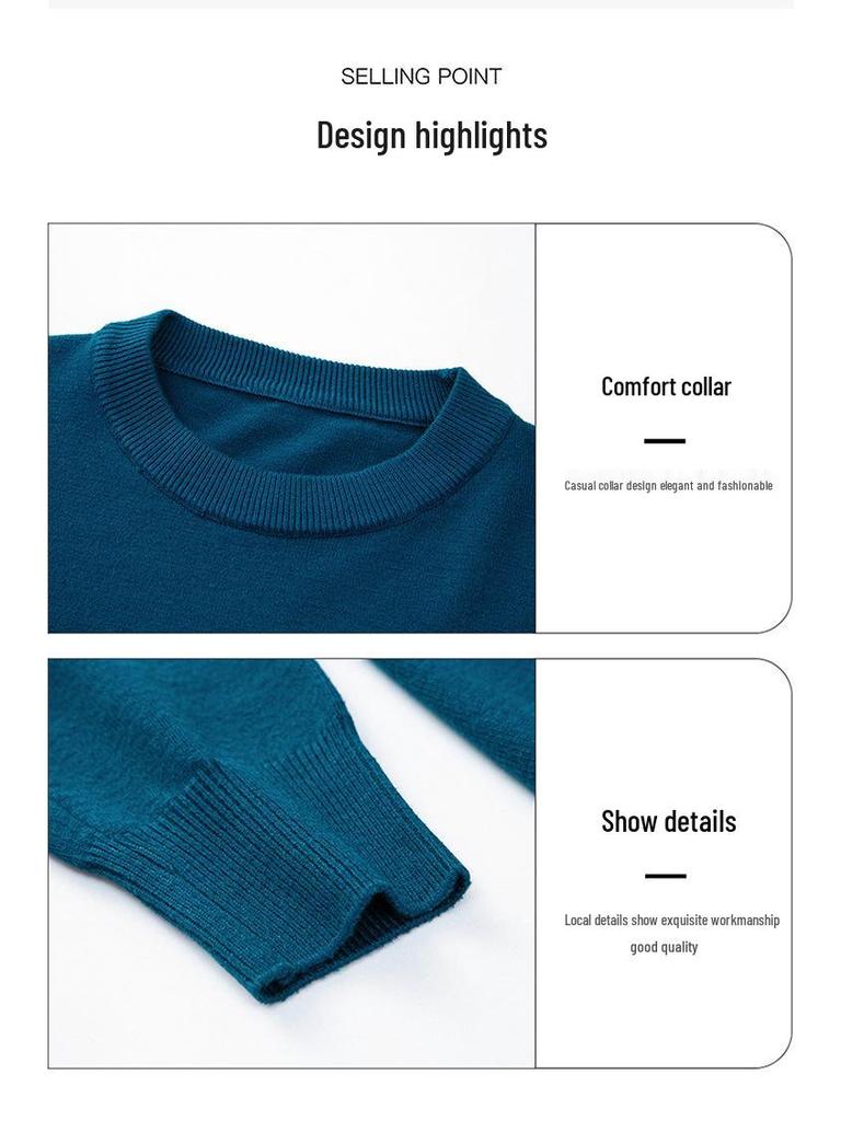 Men's Slim Fit Round Neck Knitted Sweater - Multicolor, Autumn/Winter Collection