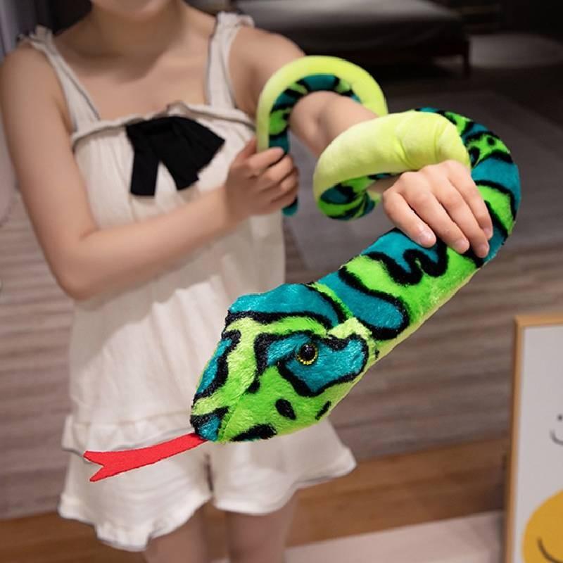 Glowing Plush Snake Toy Cartoon Stuffed Animal Doll Room Decoration Gift Kids