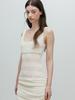 Moi Fair Crochet Shirring Mini Dress / Ivory