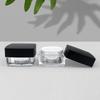 10Pcs Square Acrylic Cream Jars, Transparent Face Moisturizer Containers, High-End Empty Cosmetic Pots for Travel DIY