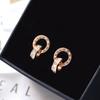 Wenjian 18K Gold-Plated Roman Ring Zircon Rose Gold Earrings