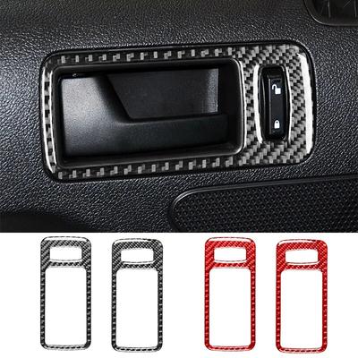 2pcs Carbon Fiber for Ford Mustang 2005-2009 Car Door Grab Handle Frame Decoration Trim Decal Stickers Auto Interior Accessories