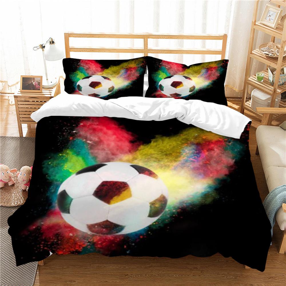 

Пододеяльник, пододеяльник с изображением футбола, королевский размер, постельные принадлежности, домашний текстиль, комплект мягких постельных принадлежностей с 3D принтом для детей-подростков EU Single 135x200cm