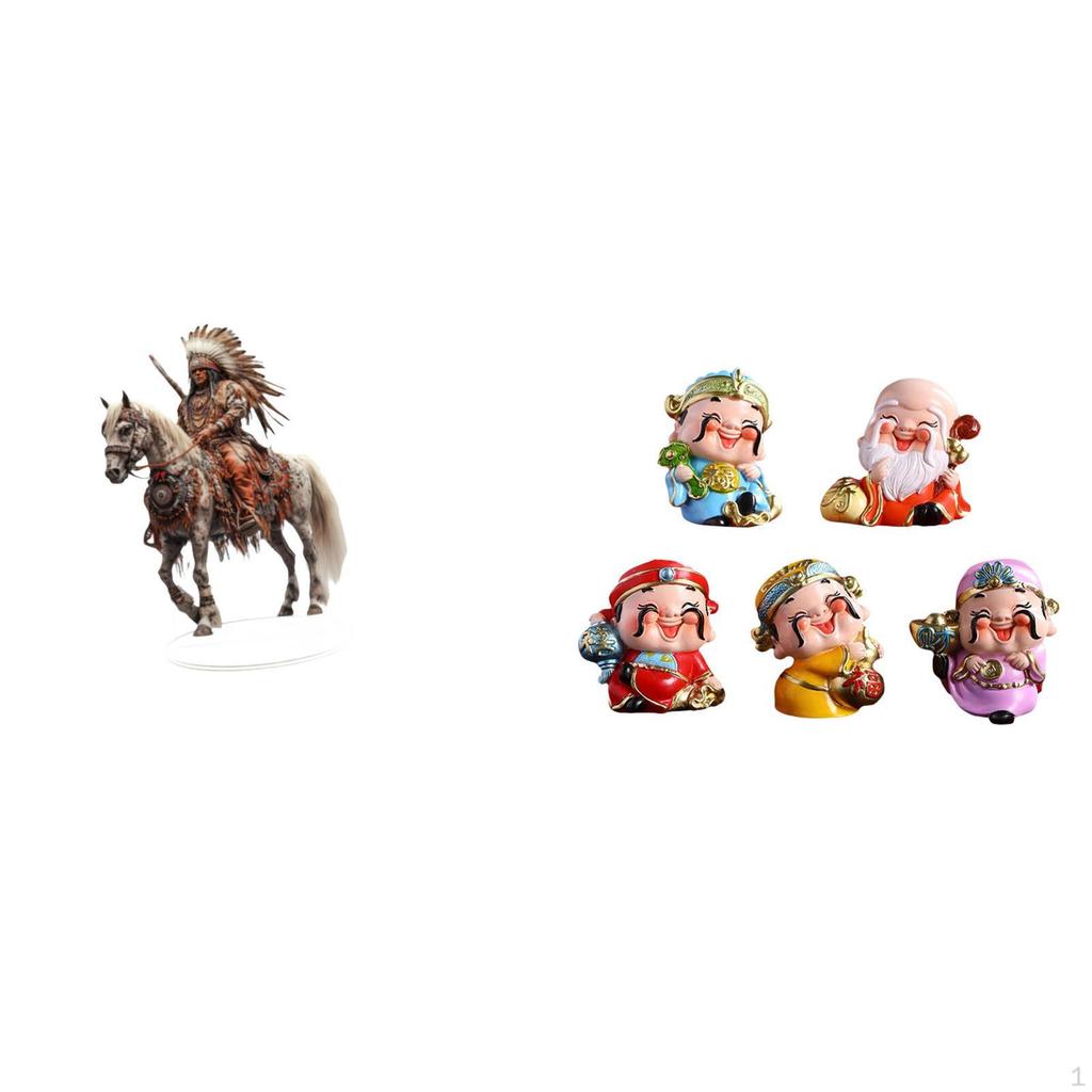 Home Knight Desk Sign Acrylic Ornament Cartoon God of Fortune Feng Shui Gift Desktop Figurine