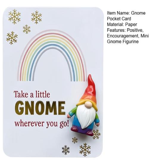 Yousheng Little Gnome Pocket Hug Cards Cute Mini Dwarf Figurines with Encouragement Blessing Cards Positive Gifts for Friends And Family
